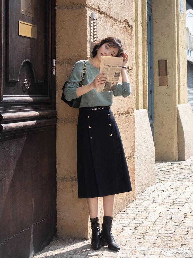 八分穿搭 降温后不要只会穿长裤了，这些“半身裙”温柔保暖，让你气质翻倍