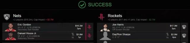  双赢！火箭、篮网酝酿2换3交易！戈登加入篮网联手哈登