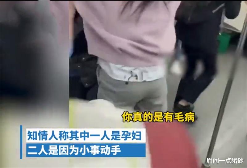 上海地铁2女子口角而动粗,粉衣女子一边高喊我是孕妇一边猛踹对方