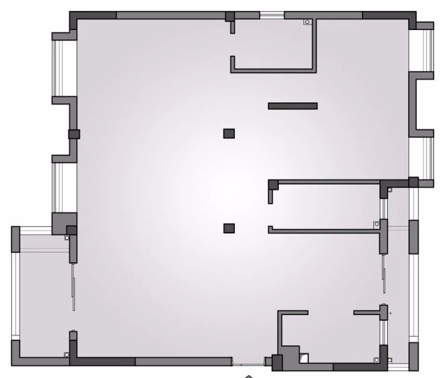 |158平现代风格装修，木格栅沙发墙、黑白灰卫生间，无主灯客厅