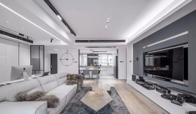 |120㎡现代轻奢风开放式设计和朴素的色调, 有一种高品质的氛围!
