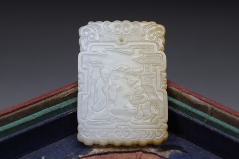 和田玉籽料|回流 舊藏和田玉籽料“羲之爱鹅”子冈牌