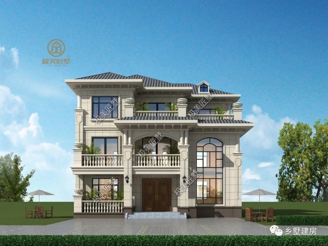 13X11.24米,三层欧式风别墅,造价仅39w,农村建房首选