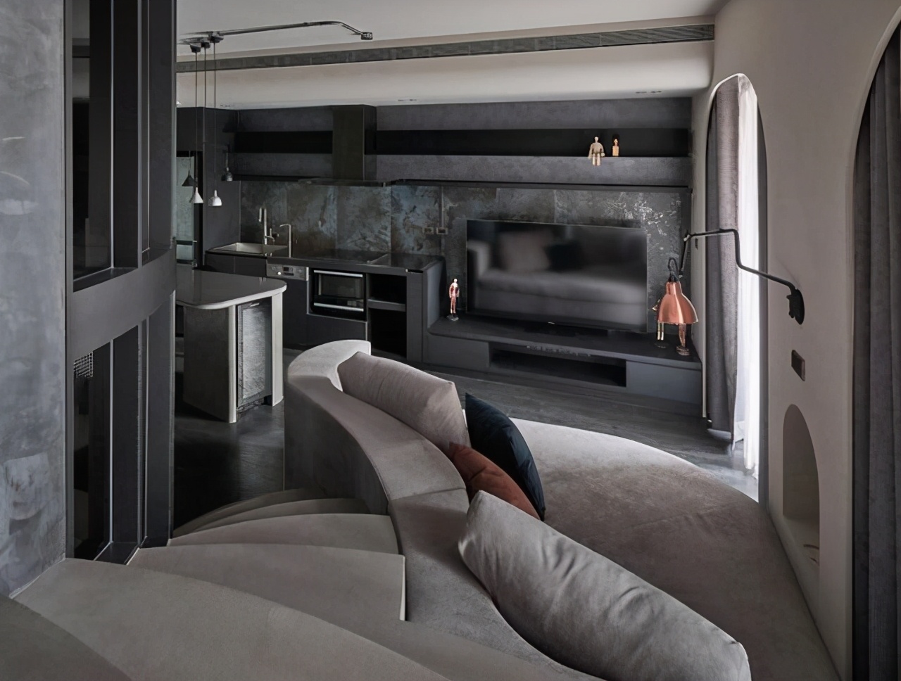 设计师|她在56㎡复式户型中加入旋转楼梯，空间婉转像迷宫，效果太惊艳