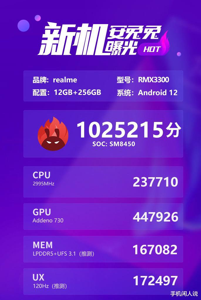 |手机跑分即将破百万，高通骁龙898处理器机型，realme旗舰出现