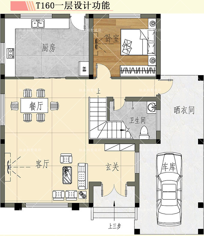 别墅|农村2层别墅这样建才算美，平面布局舒适，院子里还能停车喝茶