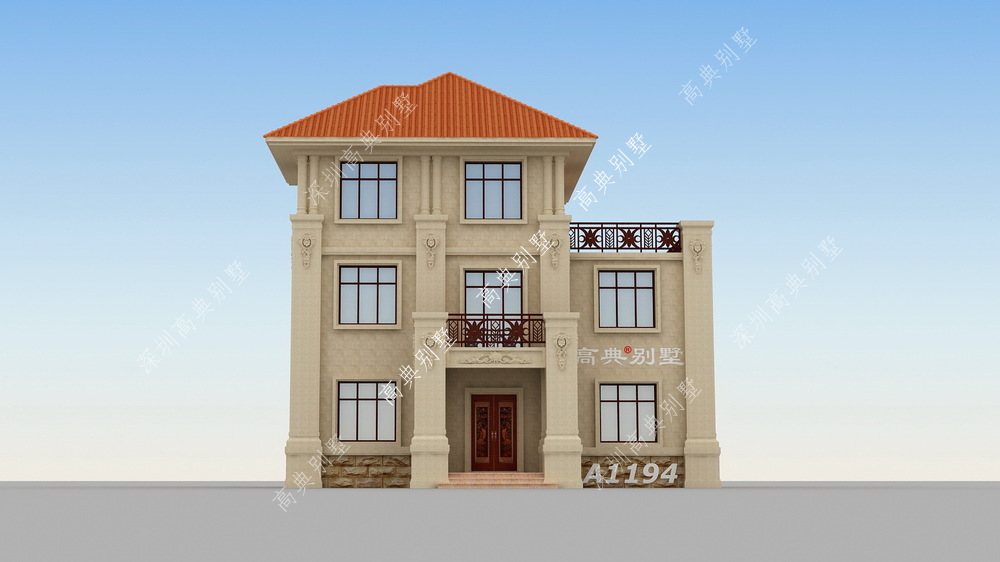 这款三层欧式别墅，精致的立面线条，非常气派。