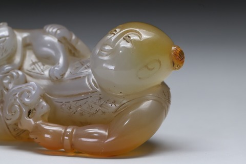 玛瑙|舊藏玛瑙“童子献寿”