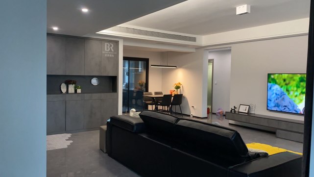 |109平简约现代风拆除客厅后的书房，开阔空间尺度放大视觉感