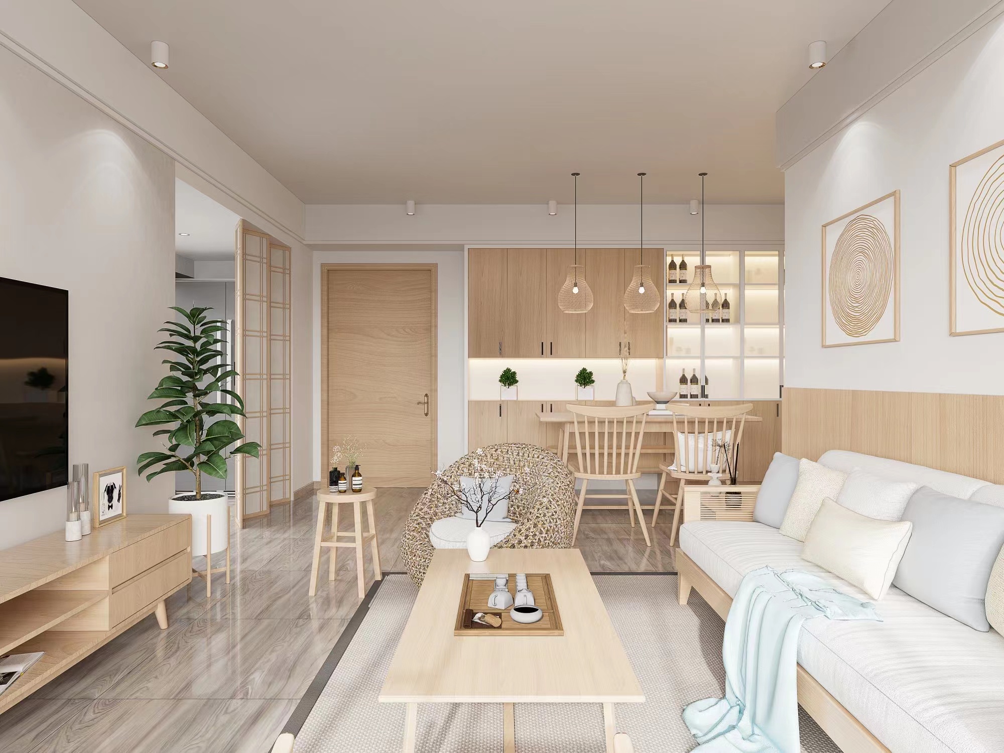 日与月的相聚——118平方米日式风格 | 中澳春城家装设计案例