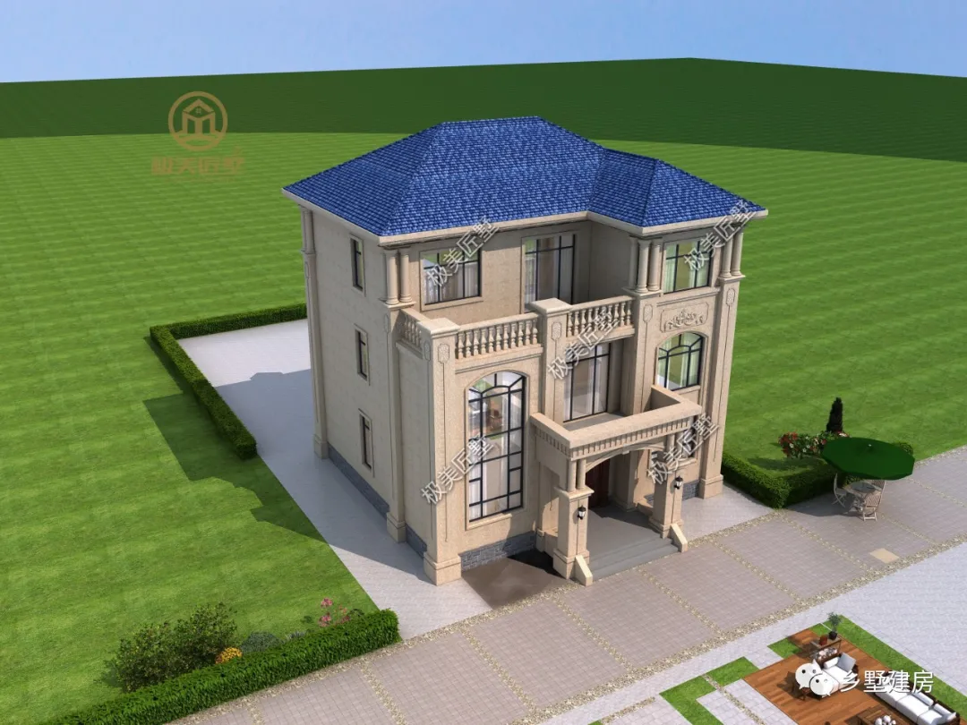 |回乡就盖一栋这样的欧式别墅吧！占地不足120平，岁月静好