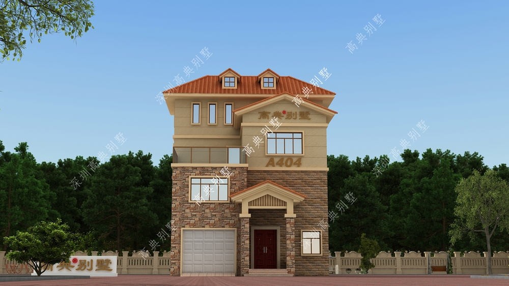 这款欧式别墅户型,室内功能设计齐全,外观美观,适合农村自建。