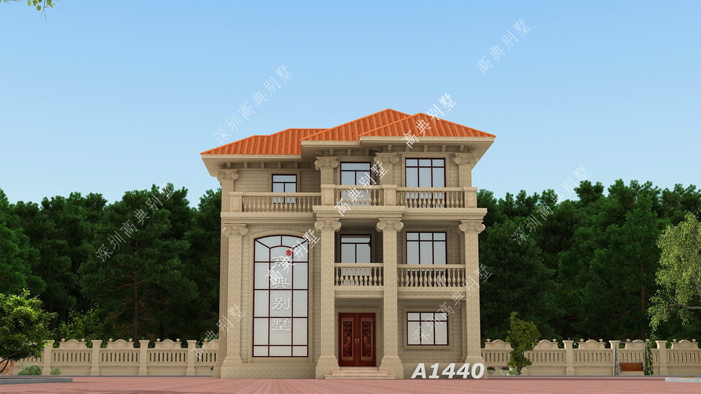 这款独栋欧式别墅，外观配色耐看温馨，一起来欣赏吧。