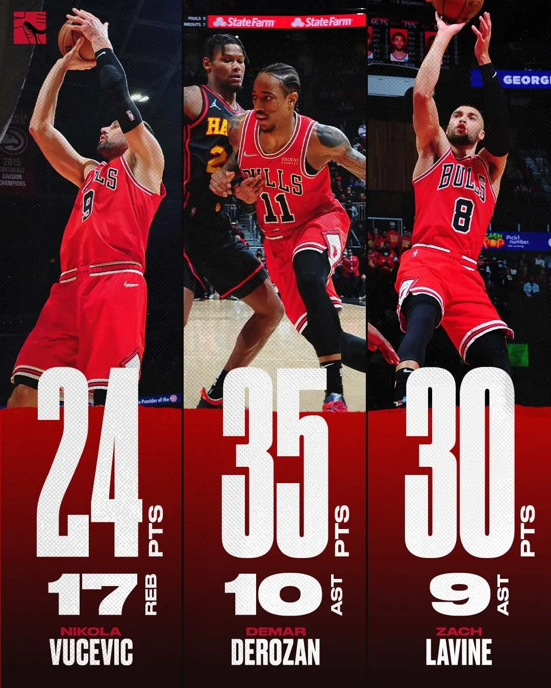 公牛队|吹爆！89+26+25！三巨头？不，是四巨头！