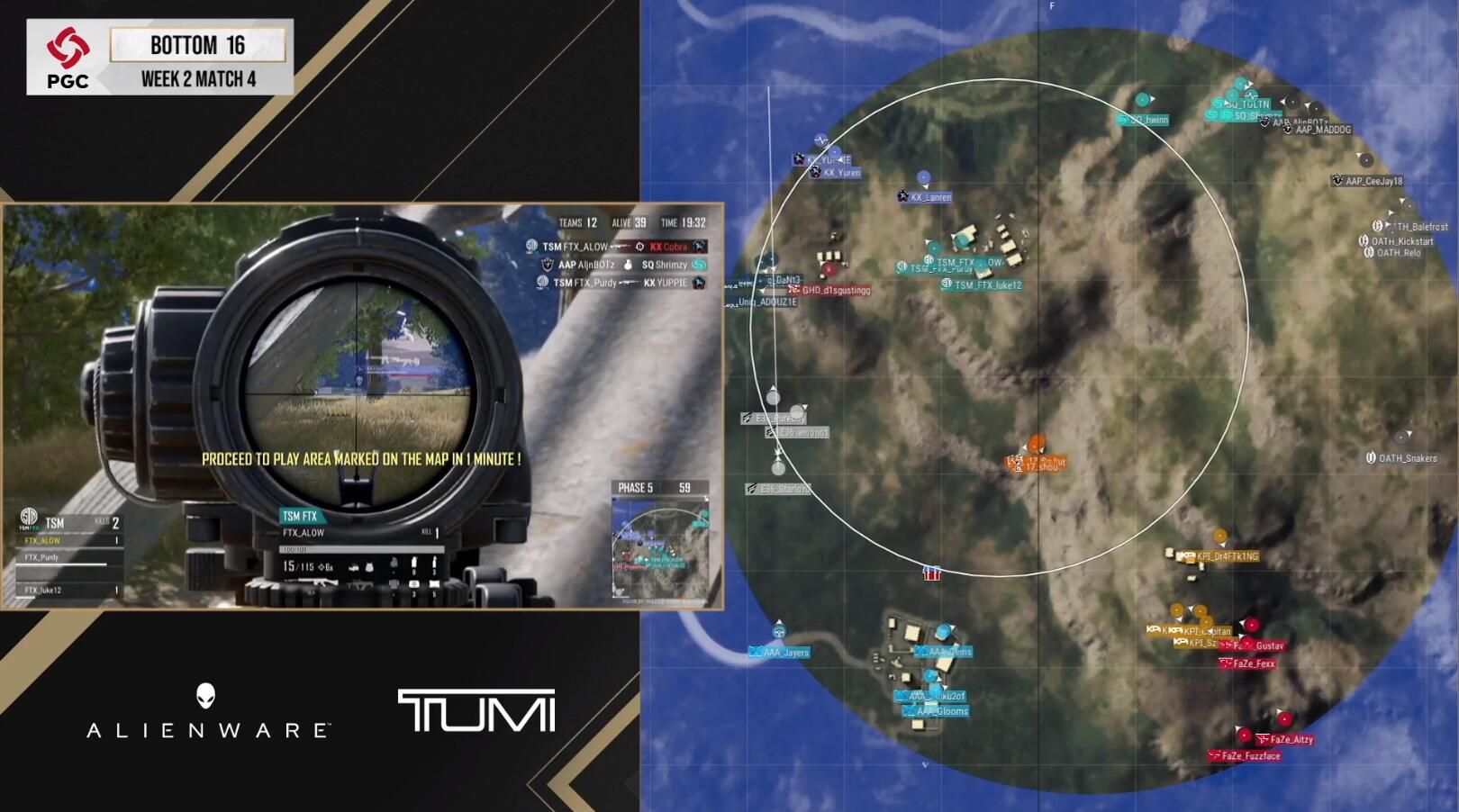 team solomid|PGC第三周补位赛第4局 TSM11杀吃鸡 Faze再砍14杀
