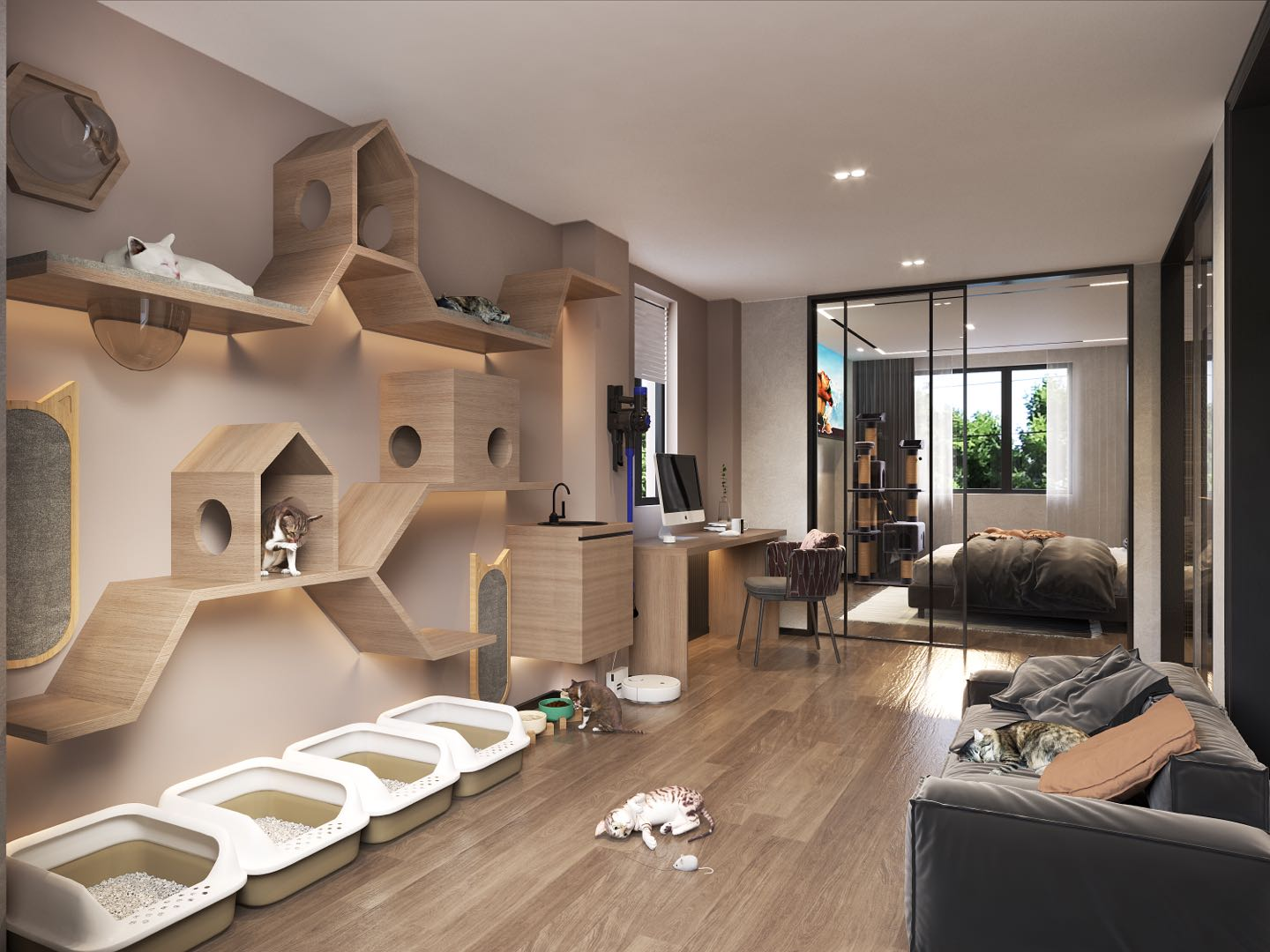 现代轻奢风，视觉上空间通透感upup