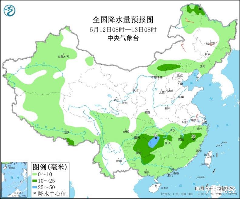 方框财经 江南贵州广西等地有较强降雨，江汉江南贵州等地有强对流天气