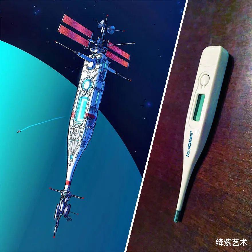 绛紫艺术 ?他依照日常物品手绘宇宙飞船，酒瓶子都不放过，网友：想象力绝了