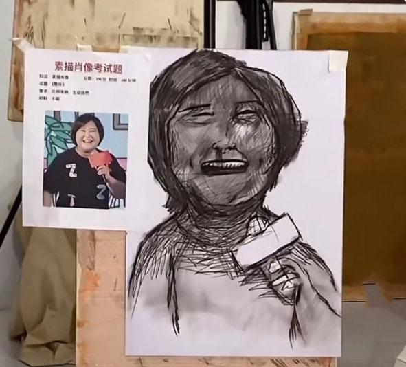 贾玲|美术生的“贾玲素描像”火了，网友劝学生换专业，但愿本尊没看到