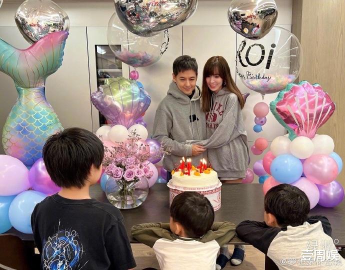 林志颖|林志颖为妻子庆祝生日,两口子秀恩爱,三个儿子在一旁吃狗粮!