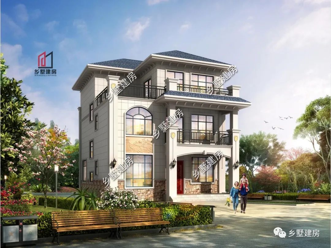 占地9.82X13.62米，三层欧式别墅，造价经济户型好