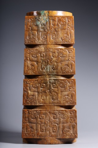 |和田玉兽面纹玉琮