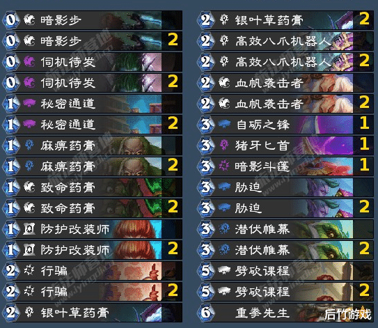 巫师|炉石传说：3套盗贼卡组杀遍全分段，锁喉贼胜率独一档，依旧强力