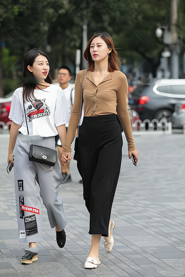 穿衣搭配|棕色衬衫搭配黑色阔腿裤，职业风满满又不失休闲时尚美感！