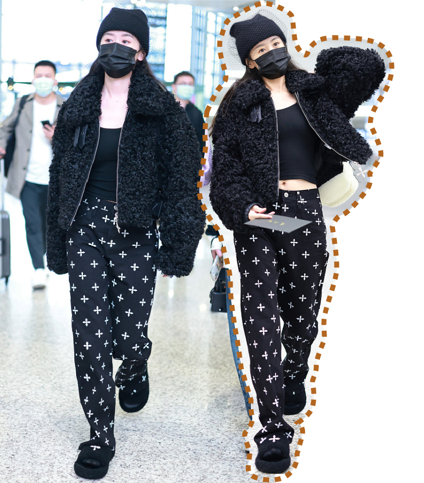 时尚不打羊 ?女明星羊羔毛外套穿搭谁更美？何穗潮酷时髦，袁冰妍百变不羁！