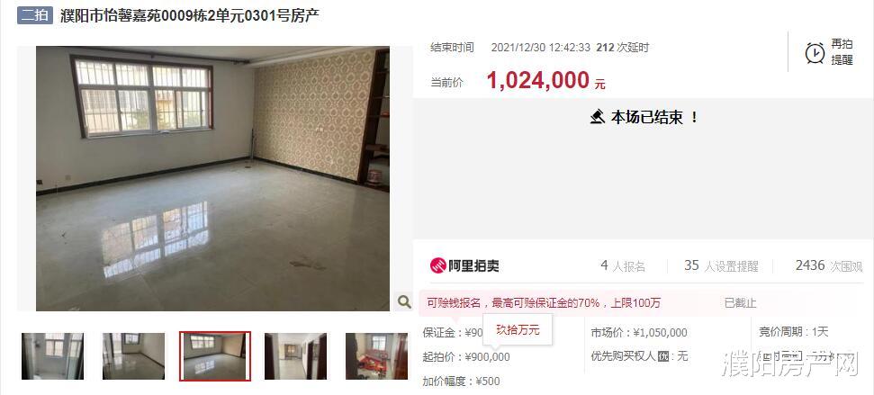 法拍房|1天内，濮阳4套法拍房成交！学区房仍是热点！