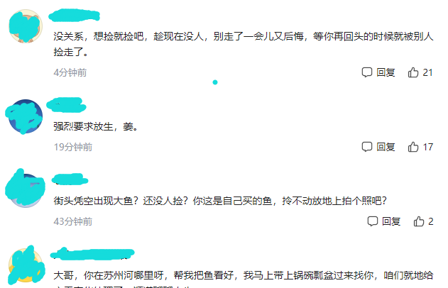 运势 上海一男子在街头发现大鱼，比井盖还长，网友：趁没人快捡吧