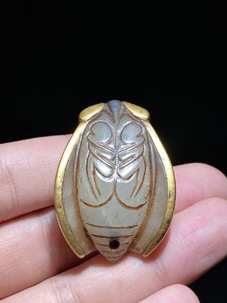 |留皮 白玉 瑞兽 把件 挂件