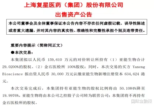 券商 复星医药一年内4次出售资产意欲何为？