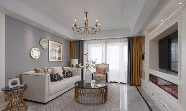 |120平三口之家全屋清一色的简美风格，给人感觉干净明亮