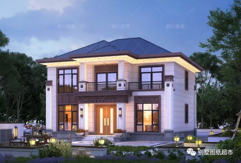 11×11米，二层新中式别墅，6室4厅+棋牌室，老家建非常受欢迎