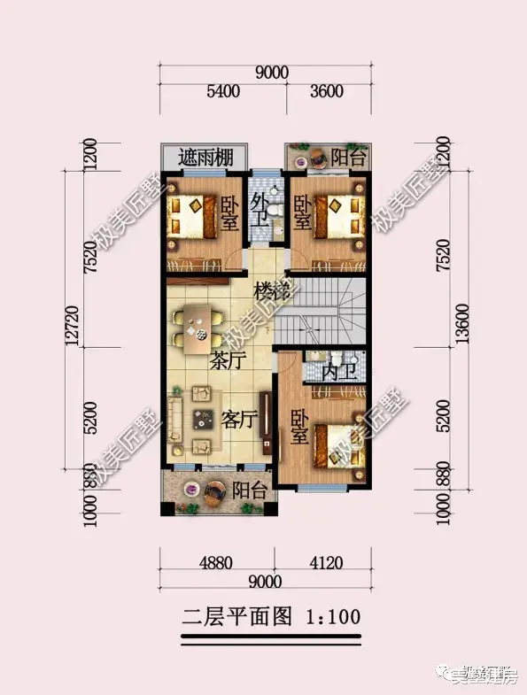 别墅|一侧有邻居无法开窗，9×13.6米简欧别墅这样建
