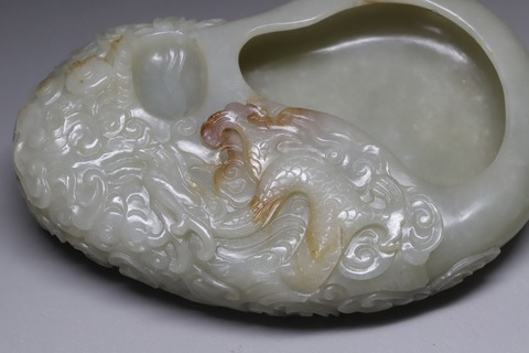 和田玉籽料|舊藏和田玉籽料“云龙砚台”