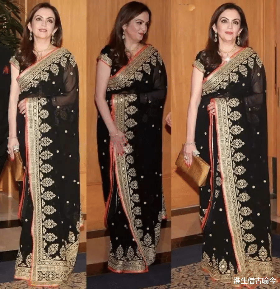 印度 印度首富之妻一脸旺夫相，帮丈夫争遗产，穿粉裙扮嫩鼻子挂祖母绿