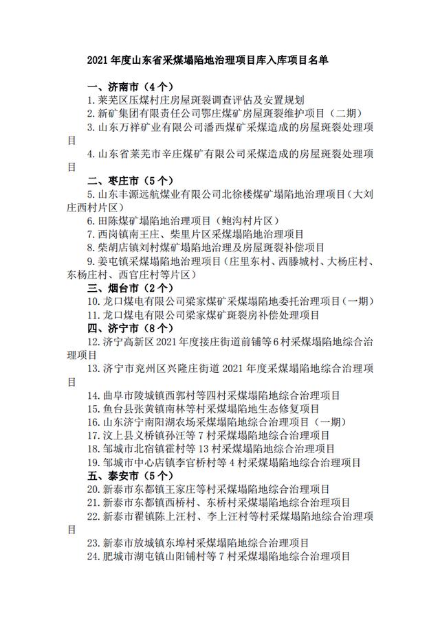 经济导报官方帐号 山东将以专项资金支持这28个采煤塌陷地治理项目