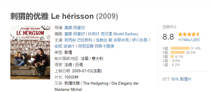 电影|法国高分电影《刺猬的优雅》：它道明了，人世间最令人感动的是什么