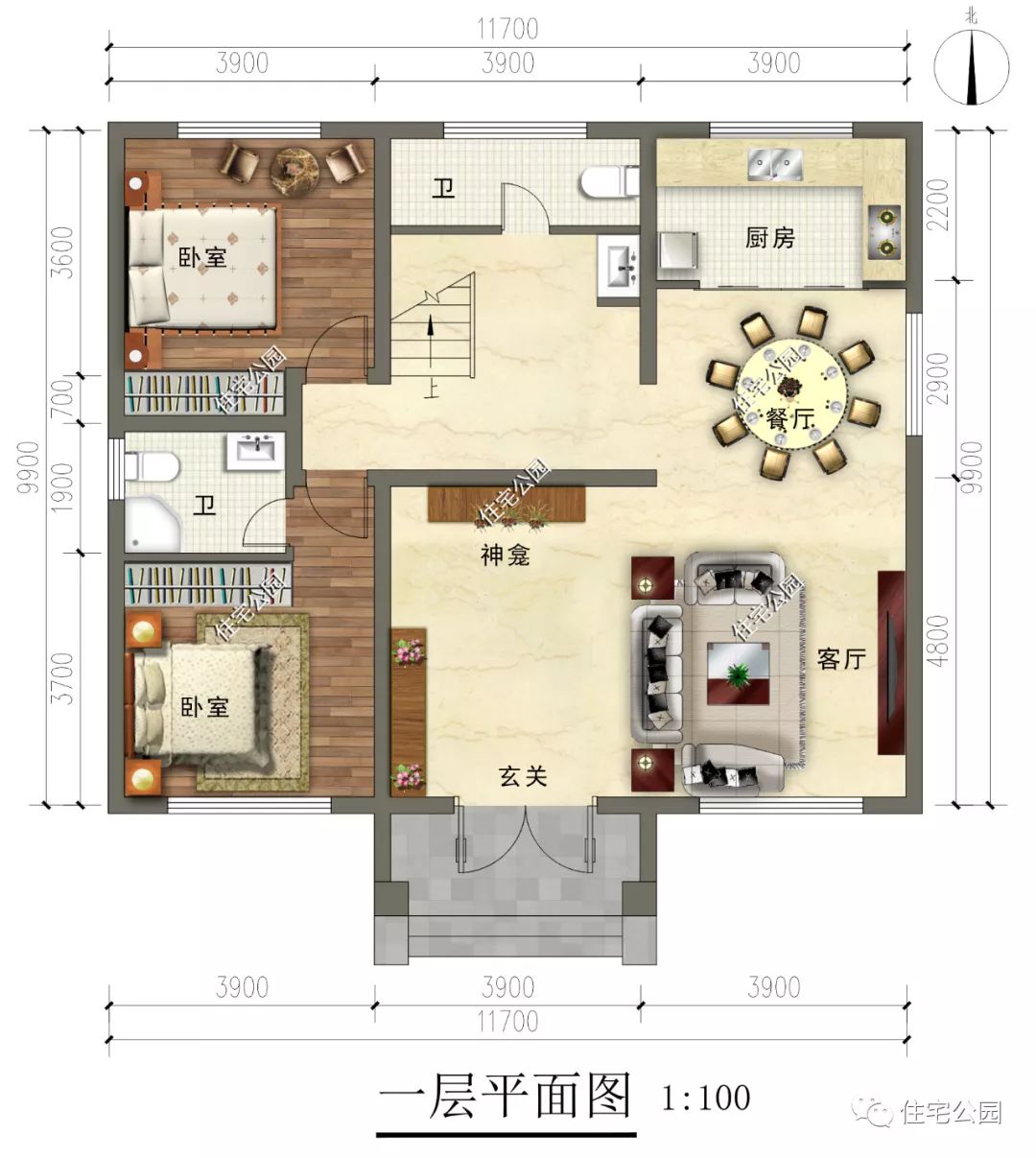 5卧2厅，舒适大气，11×10米秀丽二层别墅