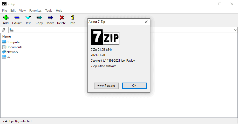 |7-Zip 21.05 发布,今年首个稳定版本
