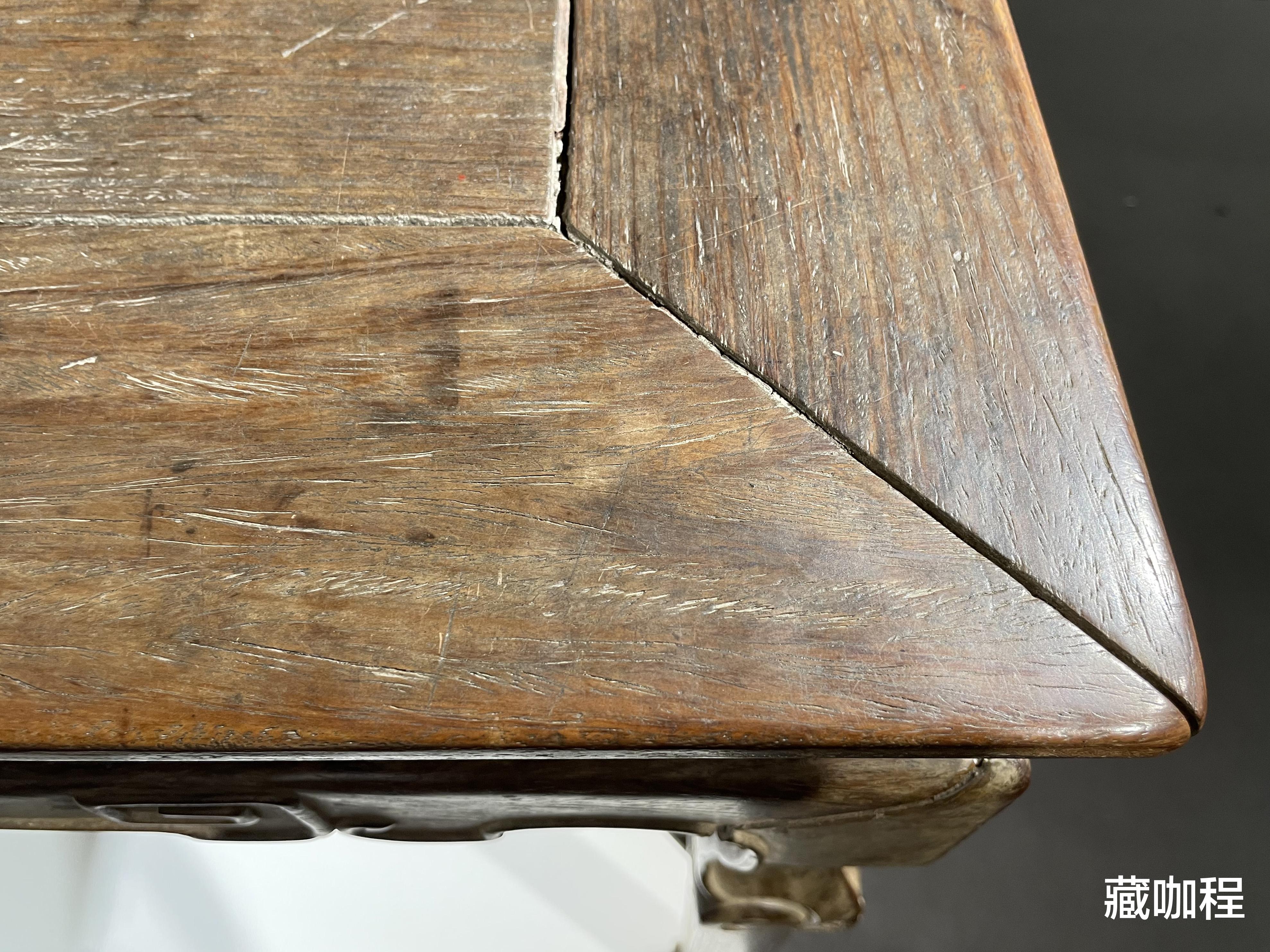 |一串串、一簇簇，黄花梨行军桌麦穗纹典型