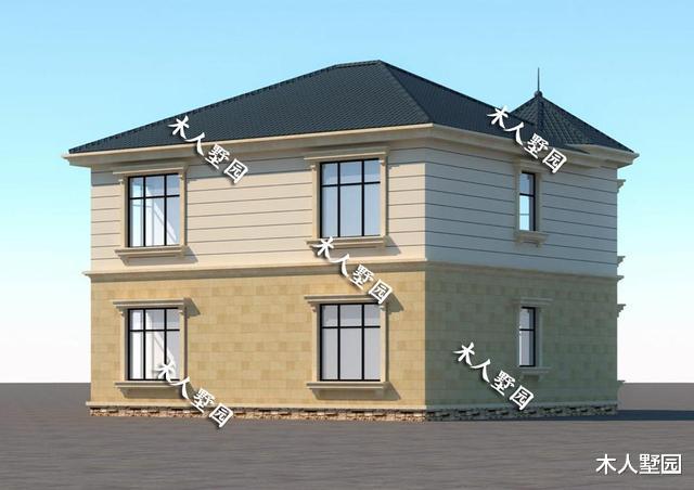 粉色|126平的二层别墅设计，造型经典，乡村流行的小洋楼