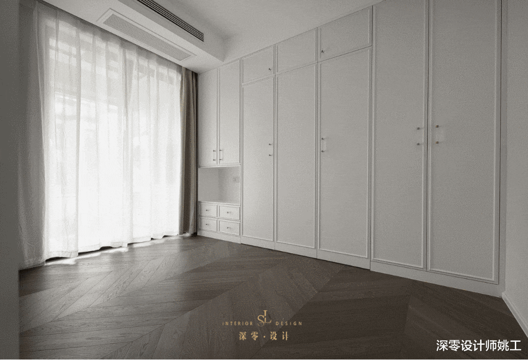 这是我见过最静谧的四居室,160㎡的蓝白灰,每一个空间都非常漂亮