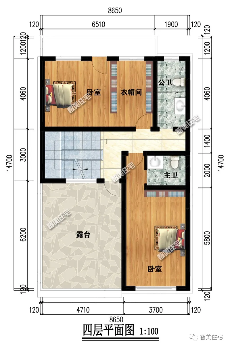 |8.6×13.5米农村别墅，现代风格，主体约40万