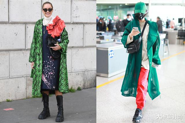 李宇春|李宇春穿果岭绿大衣走机场，时尚亮丽吸引人，绿色究竟有多火