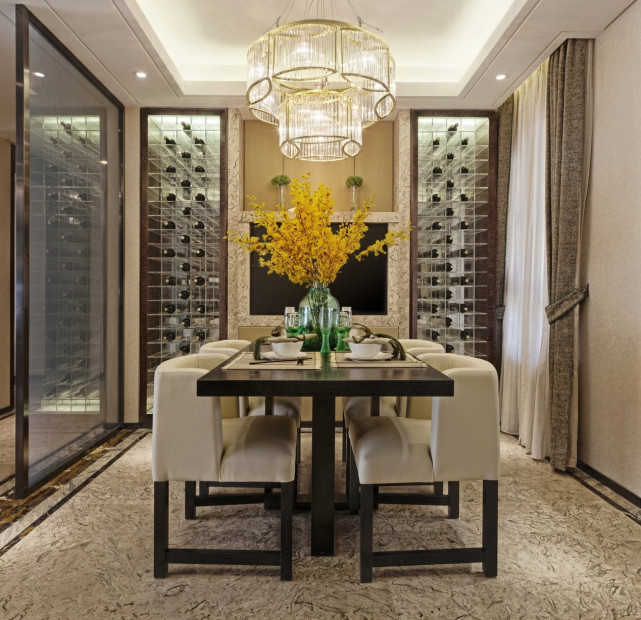 142平现代风四居室客厅尽显奢华大气，空间感十足