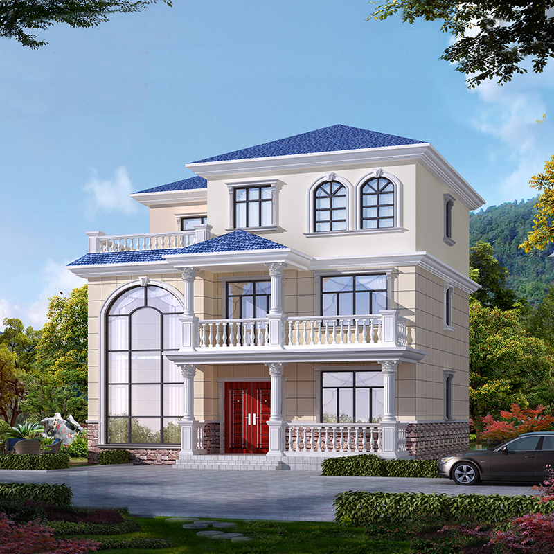 占地150方简欧住宅,挑空客厅震撼大气