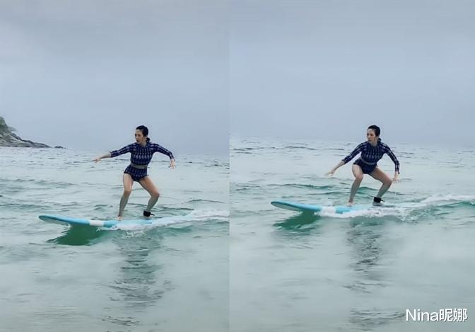 山河令|章子怡独自冲浪，42岁穿露脐泳衣秀少女身材，生完俩娃没有一丝赘肉